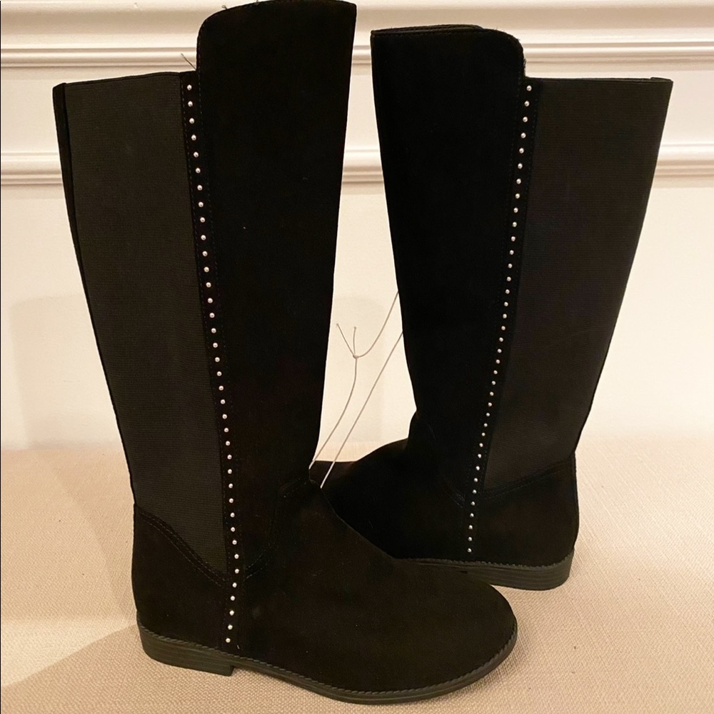 NWT! Justice girls knee highly black boot size 5